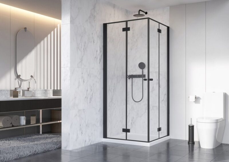 Nes-Black-KDD-B-kabina -pryszncowa-składana-czarna-frame